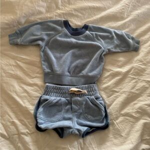 Blue baby Sweatshirt and Shorts Set